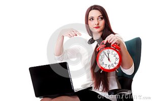 woman-red-clock-time-management-concept-young-business-white-background-deadline-30513851